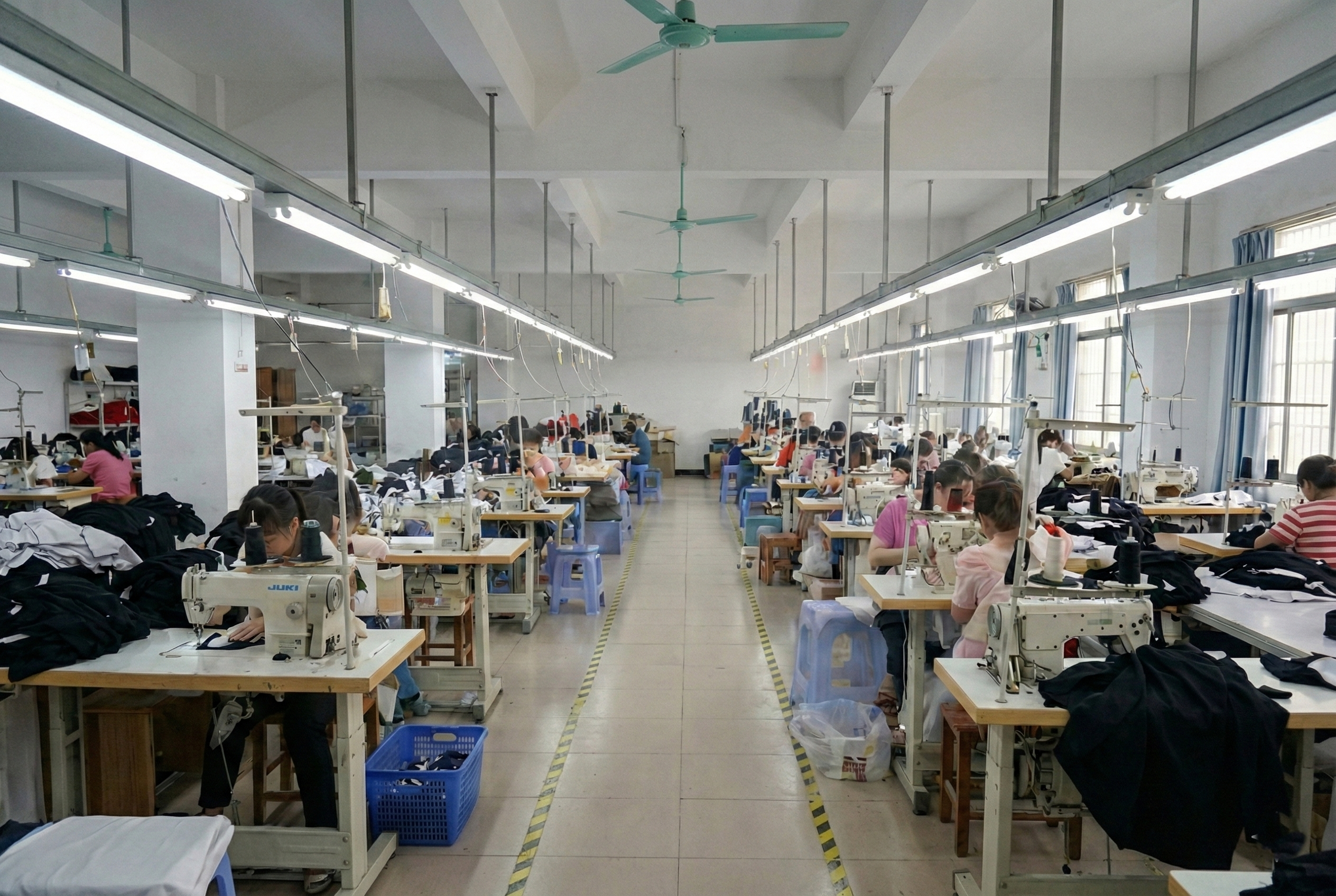 Clothing production floor in China